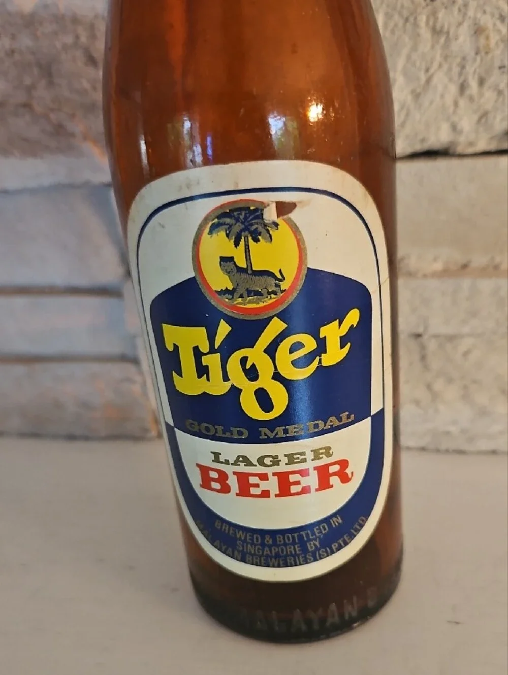 Tiger Lager Beer Bottle brought back from Singapore in 1972